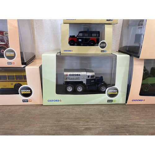 493 - Twenty boxed Oxford diecast model vehicles to include Haulage, Omnibus, Commercials, Military etc.