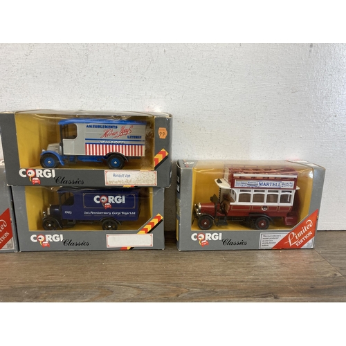 495 - A collection of boxed model vehicles to include limited edition Corgi Classics Thornycroft Bus 888 -... 