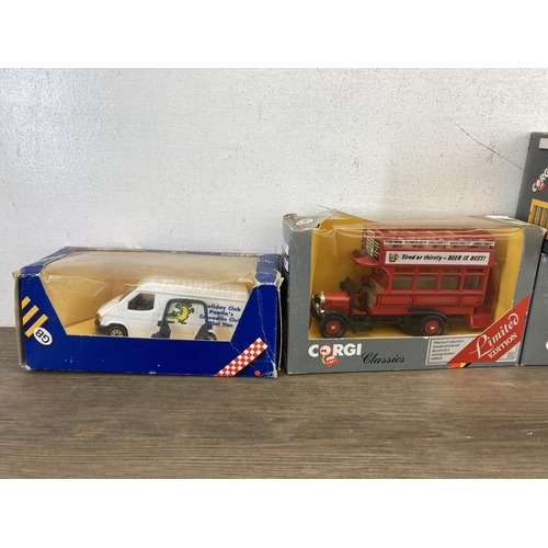 495 - A collection of boxed model vehicles to include limited edition Corgi Classics Thornycroft Bus 888 -... 