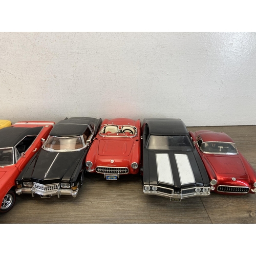 497 - A collection of diecast model vehicles to include Road Legends 1968 Ford Shelby GT 500K, Mira 1955 B... 