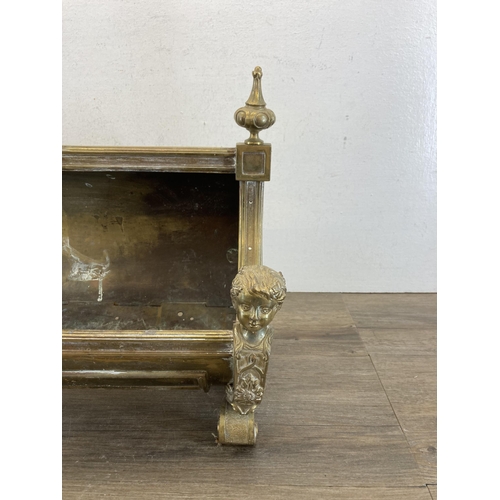 413 - A 19th century brass kindle store - approx. 36cm high x 57cm wide