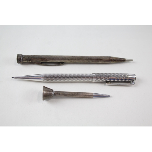 2229 - Three .925 silver pencils to include Yard-O-Led etc. - approx. gross weight 53g