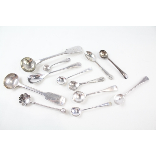 2231 - Twelve hallmarked sterling silver condiment spoons - approx. gross weight 76g