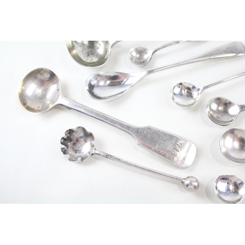 2231 - Twelve hallmarked sterling silver condiment spoons - approx. gross weight 76g