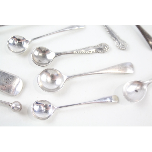 2231 - Twelve hallmarked sterling silver condiment spoons - approx. gross weight 76g