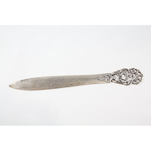 2238 - A Norwegian hallmarked .830 silver letter opener - approx. gross weight 33g