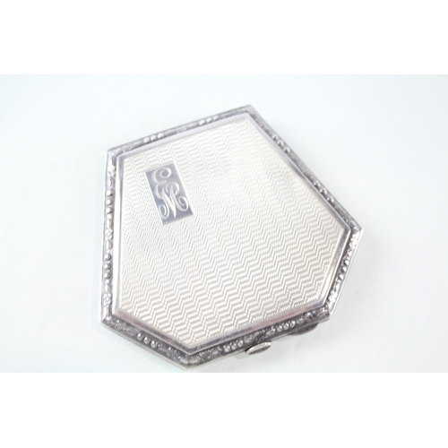 2239 - A hallmarked Birmingham silver compact mirror - approx. gross weight 90g