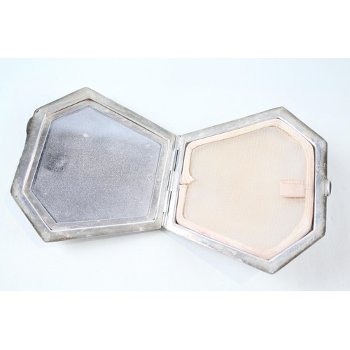 2239 - A hallmarked Birmingham silver compact mirror - approx. gross weight 90g