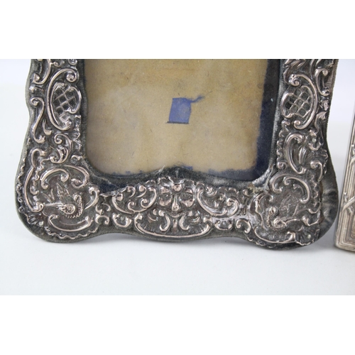 2243 - Three hallmarked sterling silver photograph frames - largest approx. 20cm high x 15cm wide