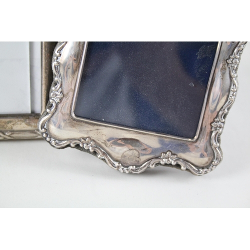 2243 - Three hallmarked sterling silver photograph frames - largest approx. 20cm high x 15cm wide