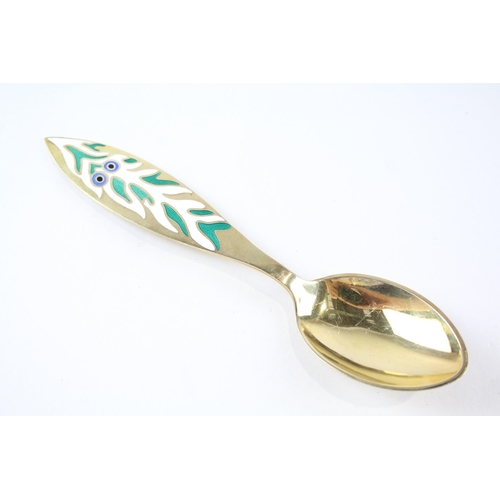 2245 - A 1970 A. Michelsen of Denmark hallmarked sterling silver and enamel commemorative spoon - approx. g... 