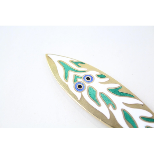 2245 - A 1970 A. Michelsen of Denmark hallmarked sterling silver and enamel commemorative spoon - approx. g... 