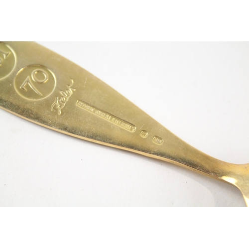 2245 - A 1970 A. Michelsen of Denmark hallmarked sterling silver and enamel commemorative spoon - approx. g... 