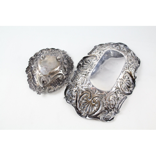 2250 - Two hallmarked sterling silver trinket dishes - approx. gross weight 74g