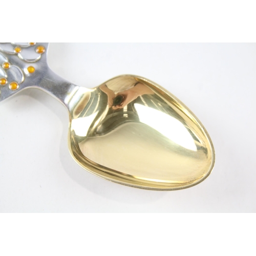 2251 - A 1965 A. Michelsen of Denmark hallmarked sterling silver and enamel commemorative spoon - approx. g... 