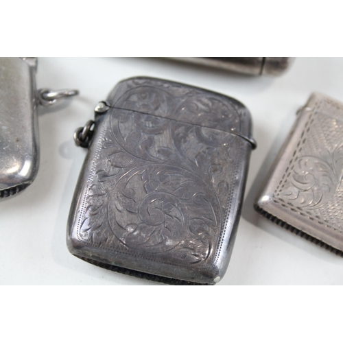 2252 - Four pieces of hallmarked sterling silver tobacciana, three vesta cases and one cheroot holder - app... 