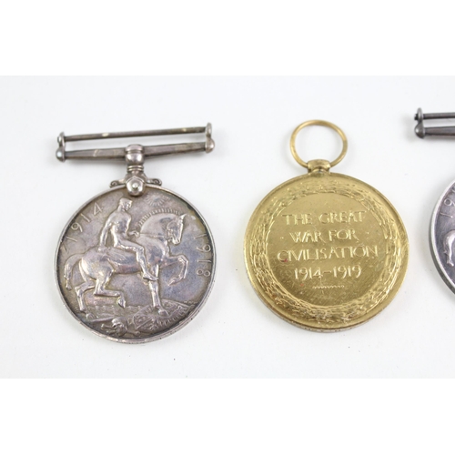 2278 - Three WWI British medals, one Victory presented to M-322737 Pte. J. H. Ashton A.S.C, one War present... 