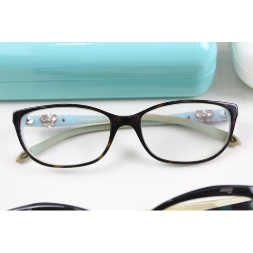 509 - Six pairs of designer prescription glasses with cases to include Tiffany & Co, Givenchy, Versace, Ma... 