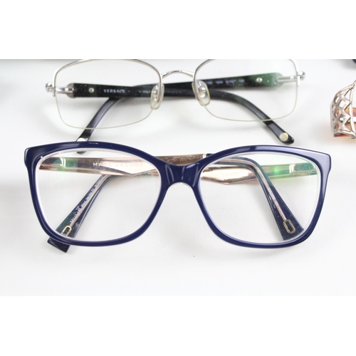 509 - Six pairs of designer prescription glasses with cases to include Tiffany & Co, Givenchy, Versace, Ma... 