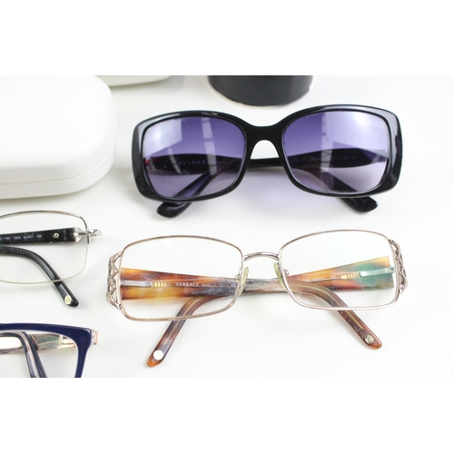 509 - Six pairs of designer prescription glasses with cases to include Tiffany & Co, Givenchy, Versace, Ma... 