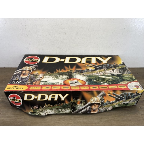 486 - Four model kits, Airfix D-Day - no. A90300, Revell Bridge-Laying Tank Beaver - no. 03135, Matchbox S... 