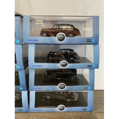 488 - Thirteen boxed Oxford diecast model vehicles to include Rolls Royce, Phantom III, Daimler DS420, Jag... 