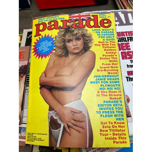 517B - A collection of vintage adult magazines and hardback books to include Playboy etc.