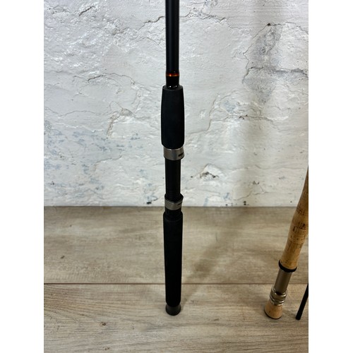 1006 - Four fishing rods, one Shakespeare Pro-Am Fly 2.7m with bag, one Shakespeare Cypry Carp 3.60m, one T... 