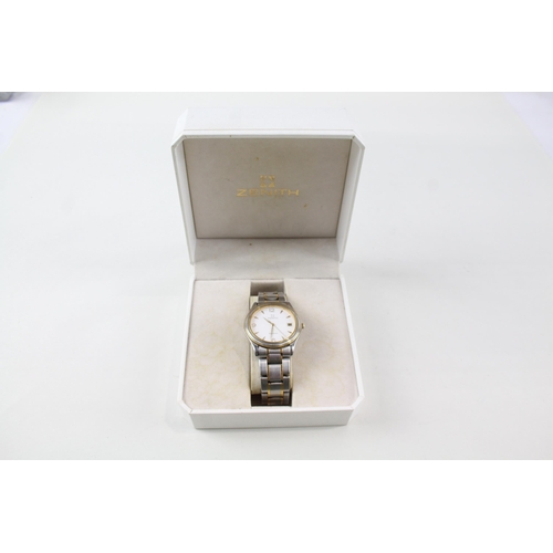 2174 - A boxed Zenith Espada two tone quartz men's wristwatch