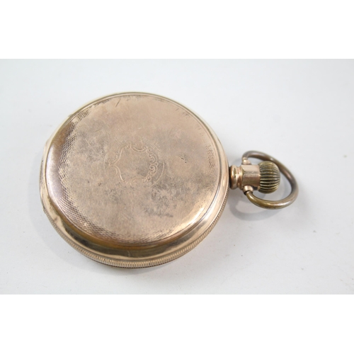 2193 - A vintage rolled gold full hunter hand wind pocket watch