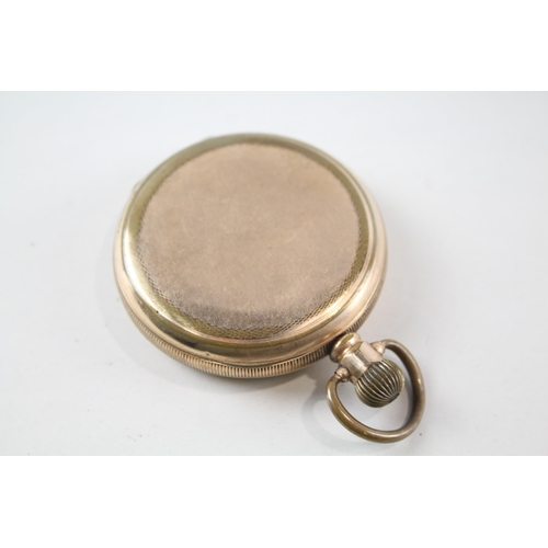 2193 - A vintage rolled gold full hunter hand wind pocket watch