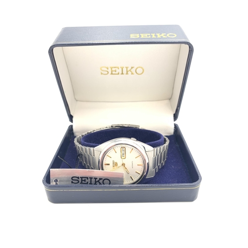 2168 - A boxed Seiko 5 automatic wristwatch - ref no.7S26-0480