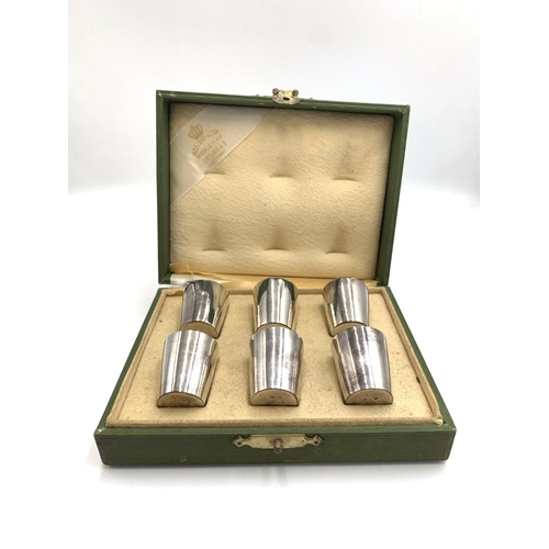 2194 - A cased set of six Dutch hallmarked .925 silver shot cups - approx. gross weight 118g