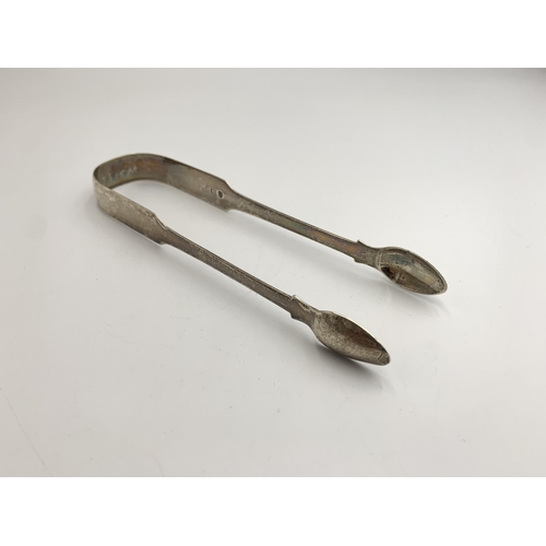 2196 - A pair of Georgian John Robertson II & John Walton  hallmarked Newcastle silver sugar tongs - approx... 