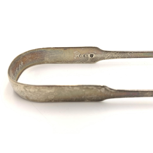 2196 - A pair of Georgian John Robertson II & John Walton  hallmarked Newcastle silver sugar tongs - approx... 