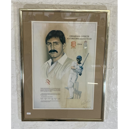 268 - A late 20th century Graham Gooch 'Record Breaking Year 1984' pencil signed limited edition 164/500 p... 