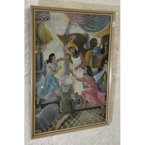 274 - A mid/late 20th century framed watercolour of an Egyptian scene signed lower right - approx. 60cm hi... 