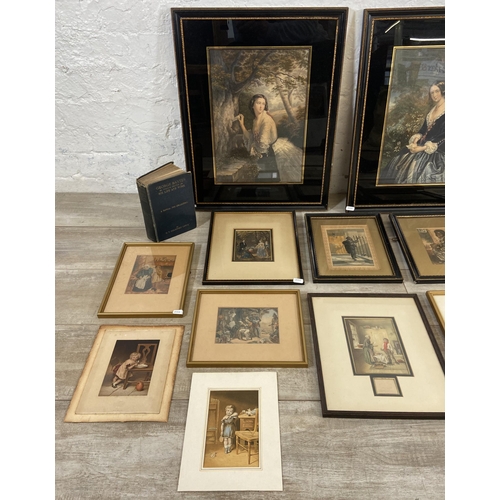 276 - Eight 19th century framed George Baxter prints and one J. M. Kronheim colour print together with a G... 