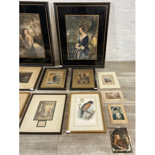 276 - Eight 19th century framed George Baxter prints and one J. M. Kronheim colour print together with a G... 