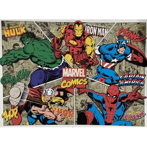 278 - Two Marvel Comics superhero canvas wall art prints - largest approx. 89cm high x 60cm wide