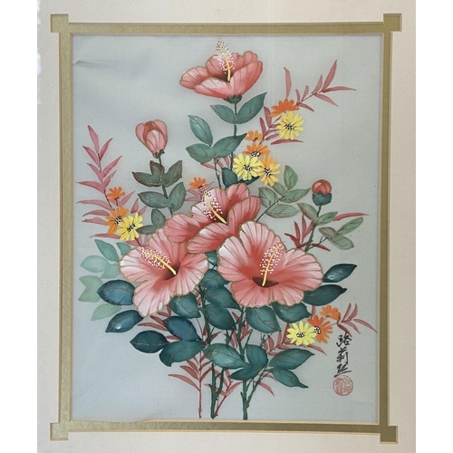 283 - Three mid/late 20th century Lou Li Sai limited edition 428/5000 silk paintings - approx. 41cm high x... 