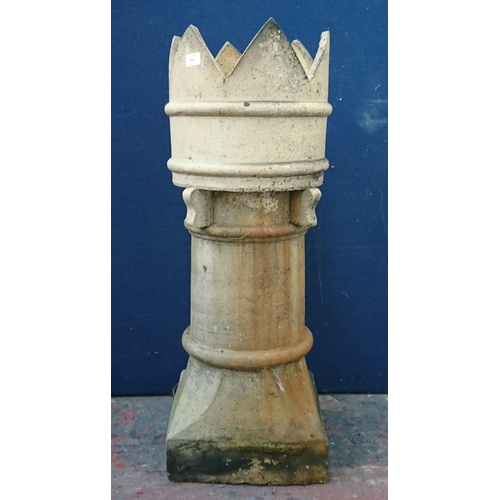 103 - A Victorian style clay crown top chimney pot - approx. 93cm high