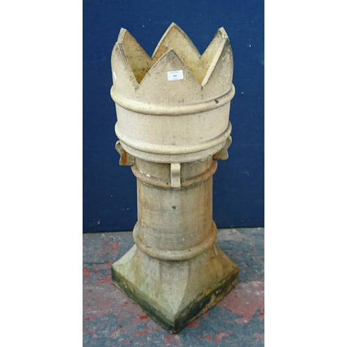 103 - A Victorian style clay crown top chimney pot - approx. 93cm high