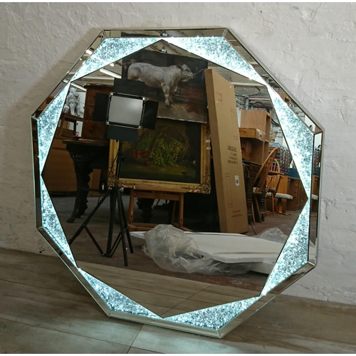 106 - A boxed The Range Octagonal LED crystal effect mirror - approx. 100cm