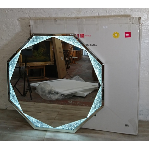 106 - A boxed The Range Octagonal LED crystal effect mirror - approx. 100cm