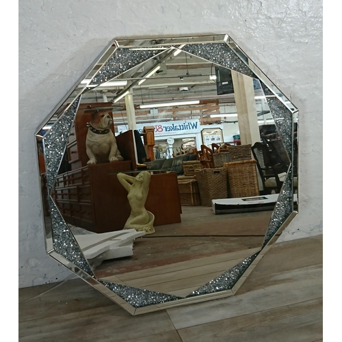 106 - A boxed The Range Octagonal LED crystal effect mirror - approx. 100cm