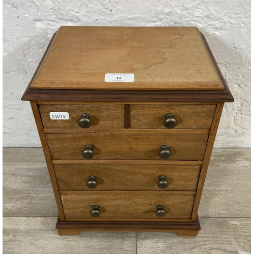 11 - A late 19th/early 20th century mahogany apprentice chest of drawers - approx. 34.5cm high x 27cm wid... 