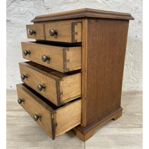 11 - A late 19th/early 20th century mahogany apprentice chest of drawers - approx. 34.5cm high x 27cm wid... 