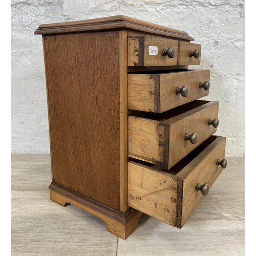 11 - A late 19th/early 20th century mahogany apprentice chest of drawers - approx. 34.5cm high x 27cm wid... 