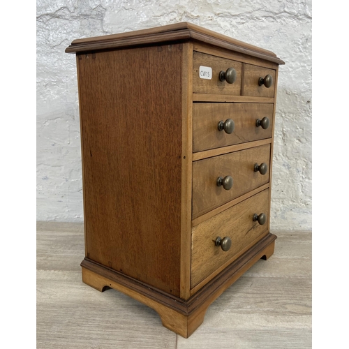 11 - A late 19th/early 20th century mahogany apprentice chest of drawers - approx. 34.5cm high x 27cm wid... 